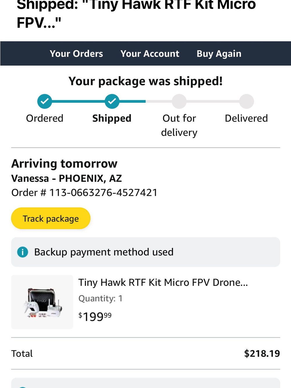Tiny Hawk RTF Kit Micro FPV Drone - Picture 9 of 11
